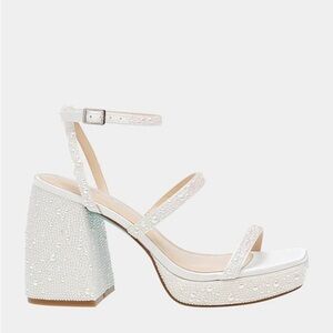 Betsy Johnson Denni Pearl Chunky Platform Heels 8